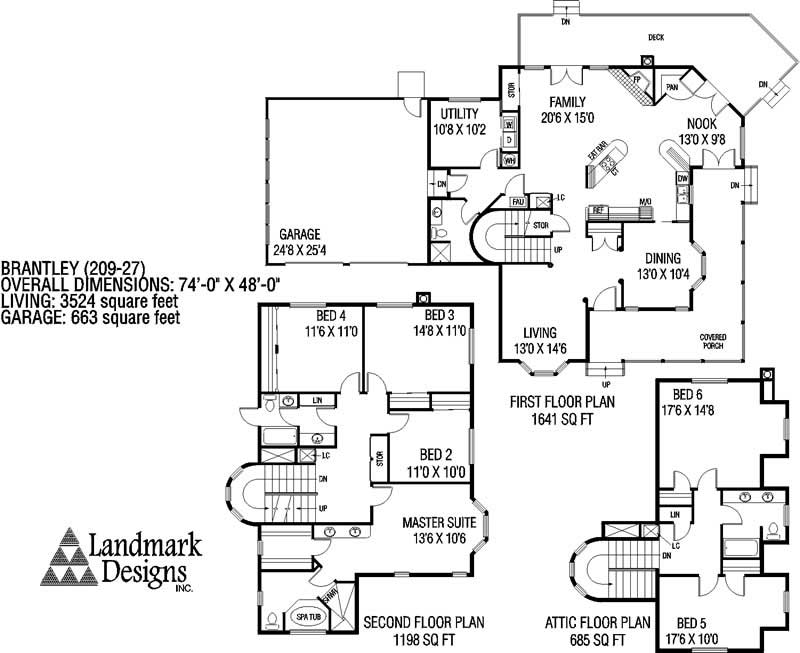 Floor Plan First Story of Country Plan #145-1221