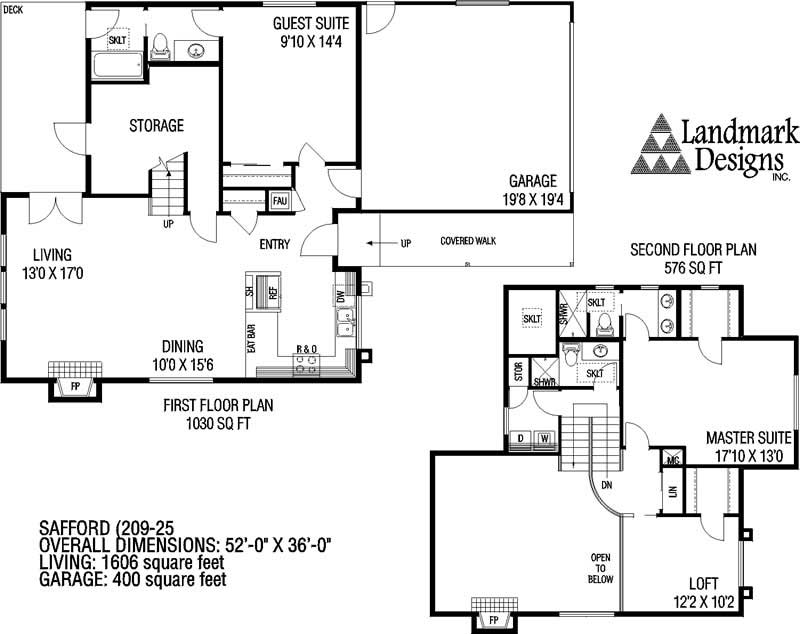 Floor Plan First Story of Contemporary Plan #145-1226