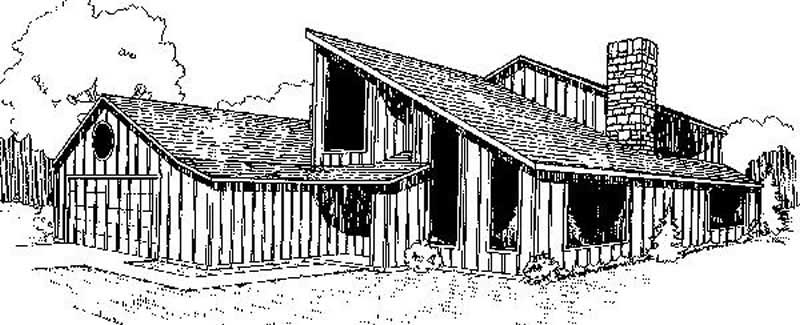 Front view of Modern home (ThePlanCollection: House Plan #145-1229)