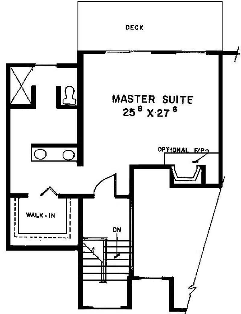 Floor Plan Second Story of Modern Plan #145-1229