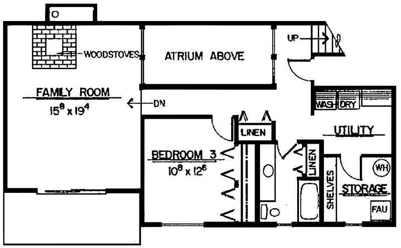 Floor Plan Second Story of Log Cabin Plan #145-1241