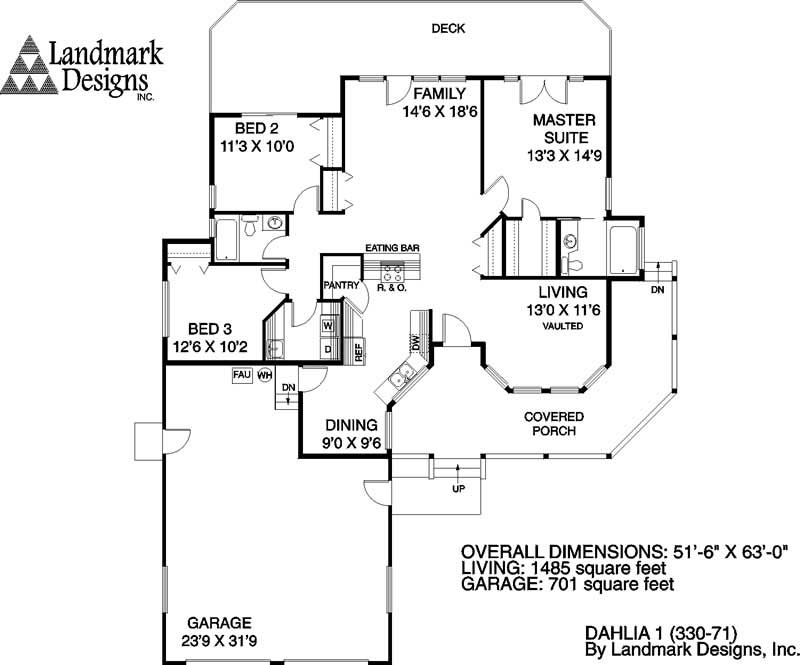 Floor Plan First Story of Country Plan #145-1248