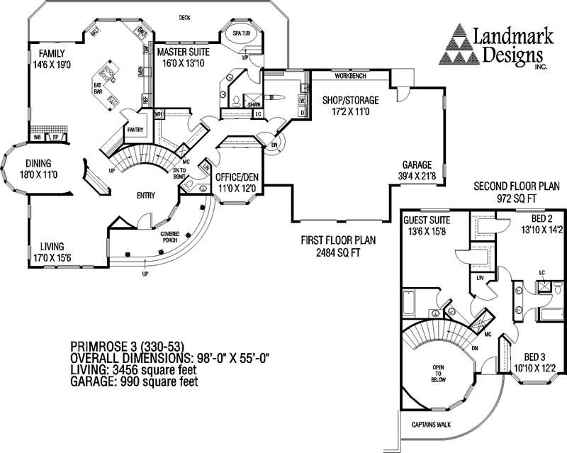 Floor Plan First Story of Contemporary Plan #145-1252