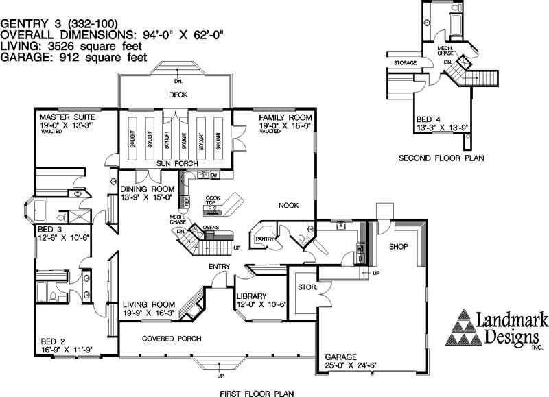 Floor Plan First Story of Plan #145-1255