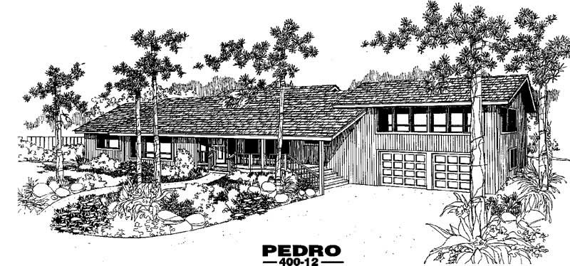 Front view of Multi-Level home (ThePlanCollection: House Plan #145-1263)