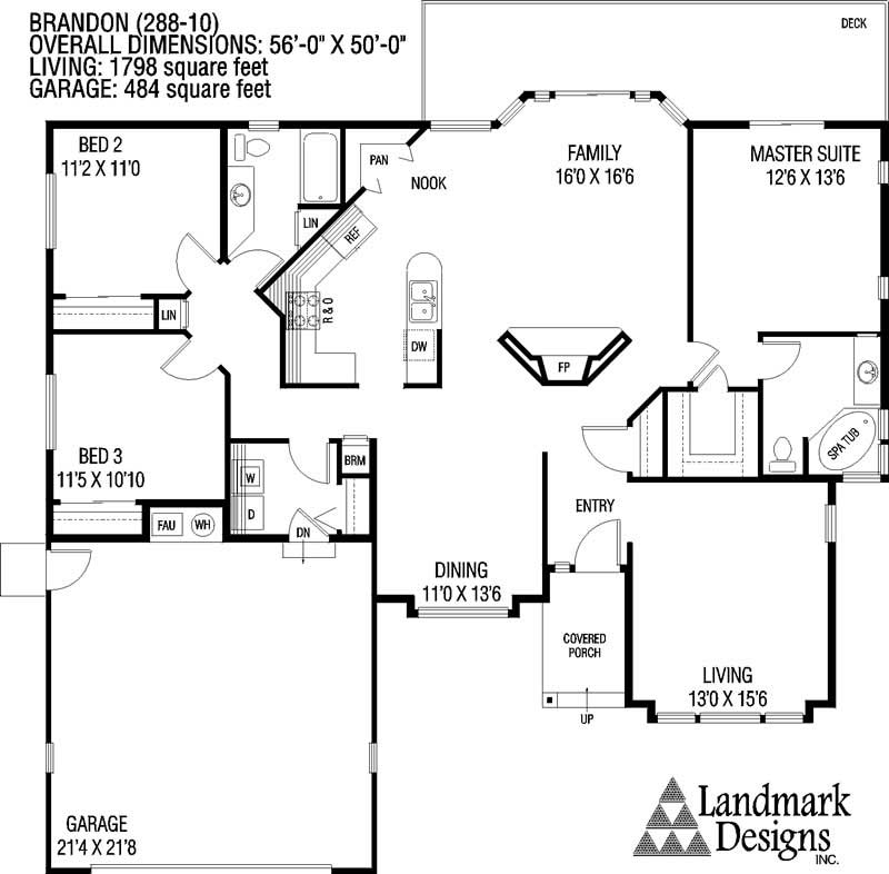 Floor Plan First Story of Contemporary Plan #145-1264