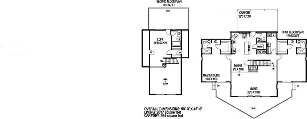 Floor Plan First Story of Log Cabin Plan #145-1278