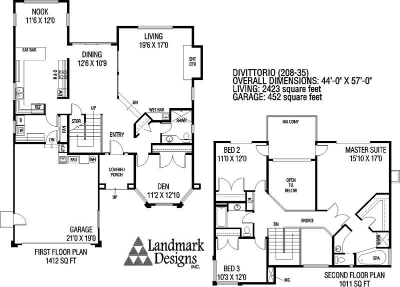 Floor Plan First Story of Contemporary Plan #145-1280