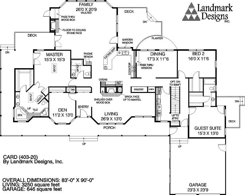 Floor Plan First Story of Country Plan #145-1281