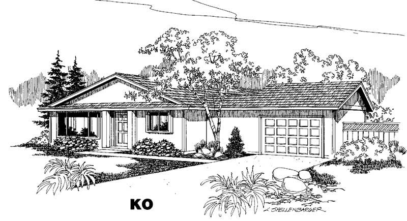 Front view of Small House Plans home (ThePlanCollection: House Plan #145-1285)