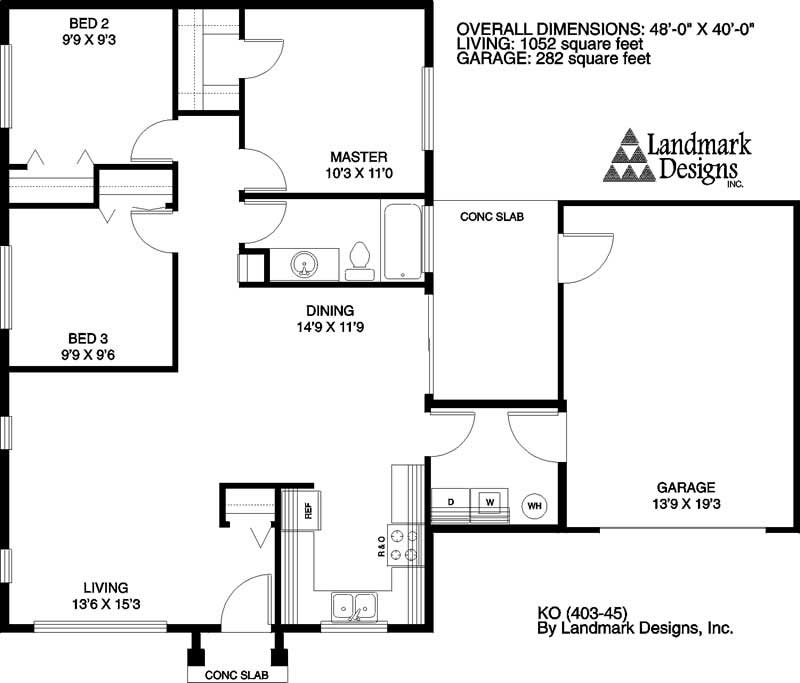 Floor Plan First Story of Small House Plans #145-1285