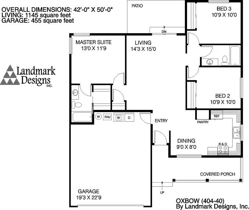 Floor Plan First Story of Small House Plans #145-1309