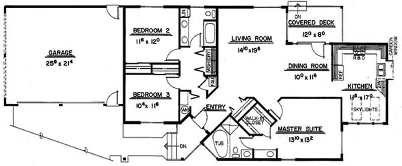 Floor Plan First Story of Contemporary Plan #145-1310