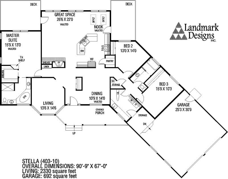 Floor Plan First Story of Farmhouse Plan #145-1315