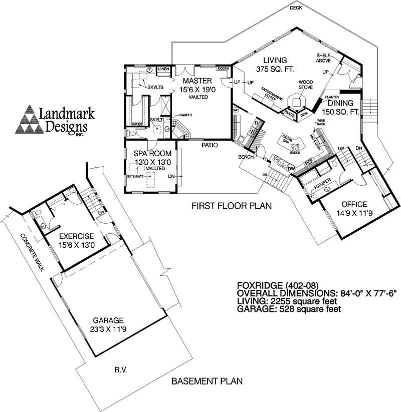 Floor Plan First Story of Ranch Plan #145-1332
