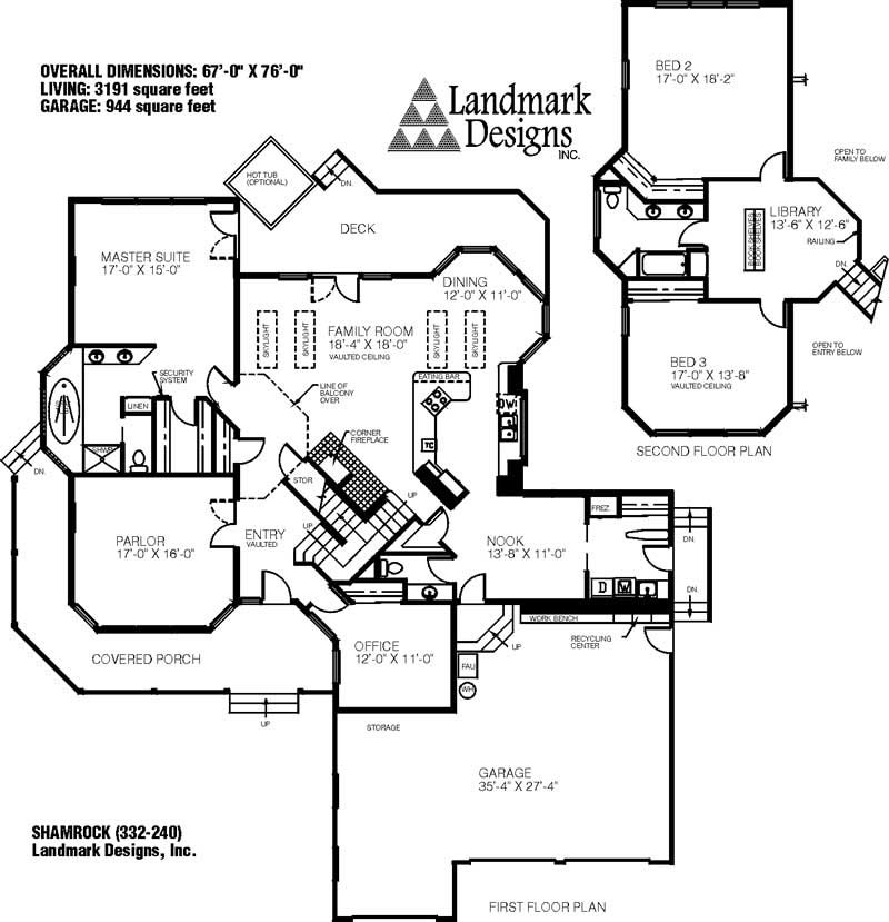 Floor Plan First Story of Country Plan #145-1335