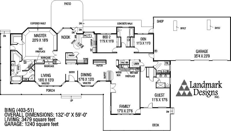 Floor Plan First Story of Country Plan #145-1348