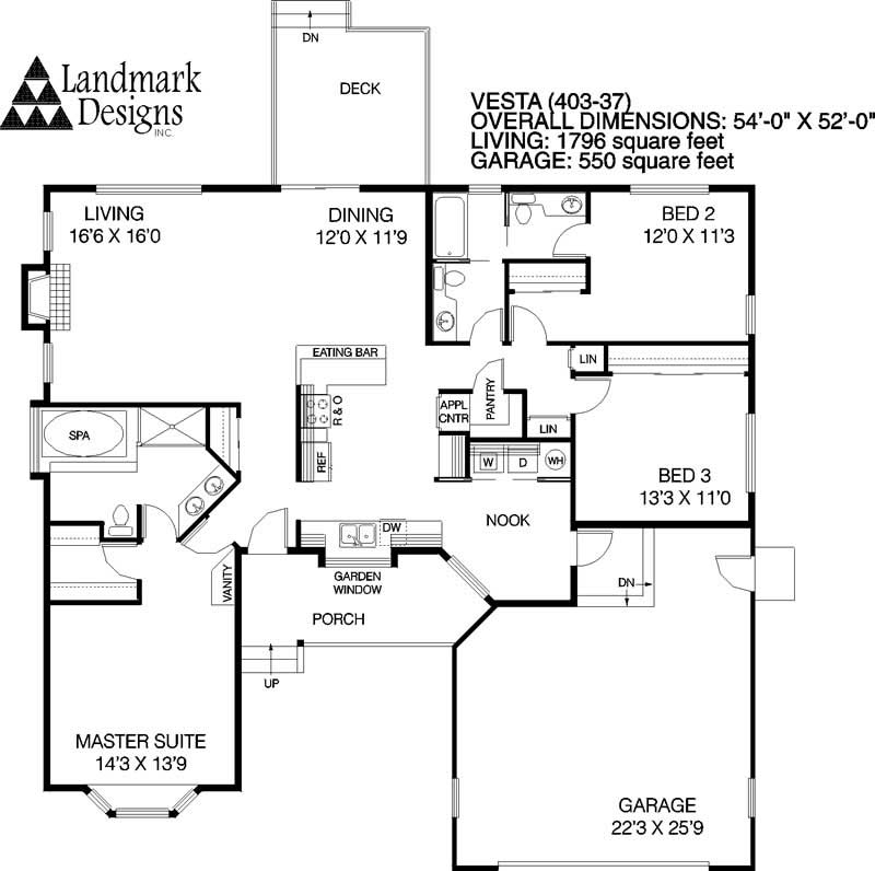 Floor Plan First Story of Country Plan #145-1366