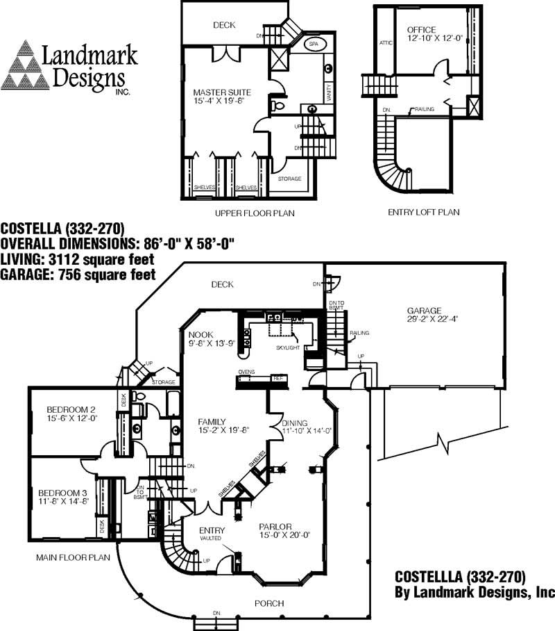 Floor Plan First Story of Contemporary Plan #145-1377