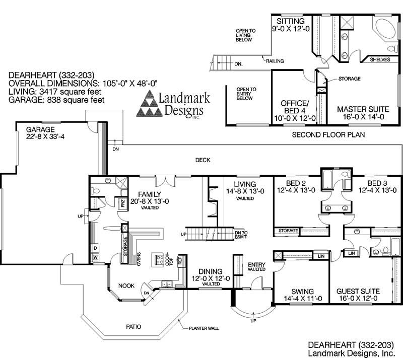 Floor Plan First Story of Country Plan #145-1385