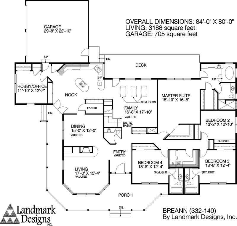 Floor Plan First Story of Contemporary Plan #145-1390