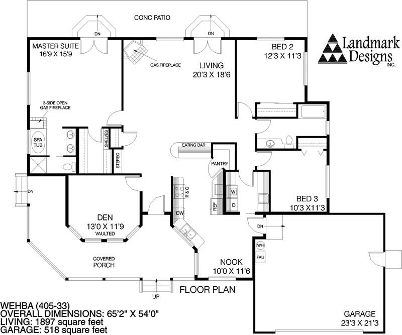 Floor Plan First Story of Plan #145-1394