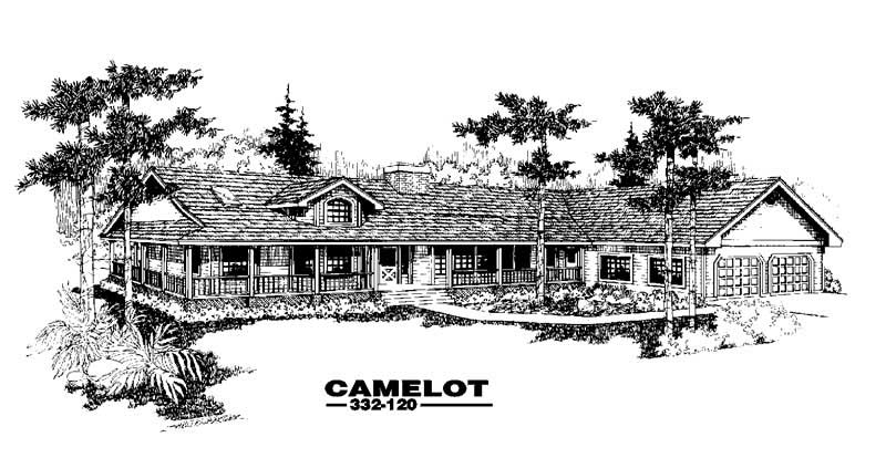 Front view of Luxury home (ThePlanCollection: House Plan #145-1395)