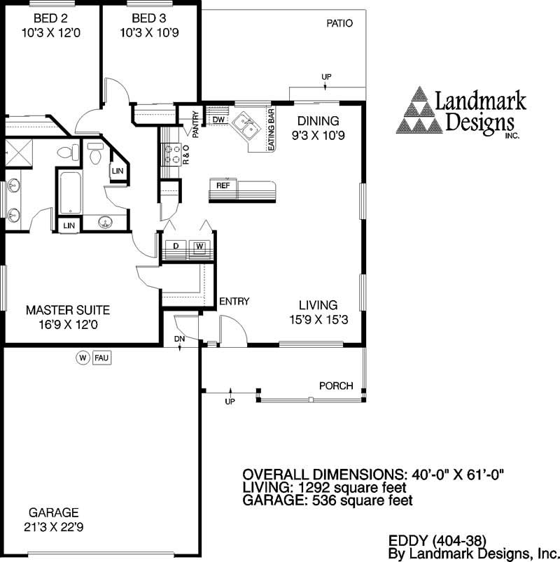 Floor Plan First Story of Country Plan #145-1398