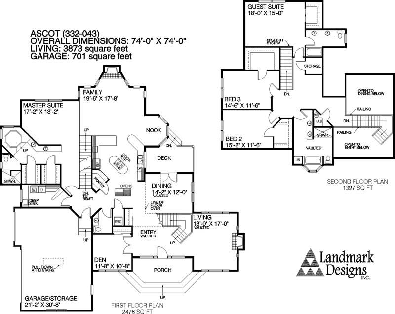 Floor Plan First Story of Plan #145-1401