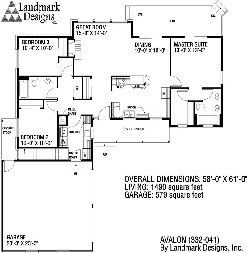 Floor Plan First Story of Country Plan #145-1403