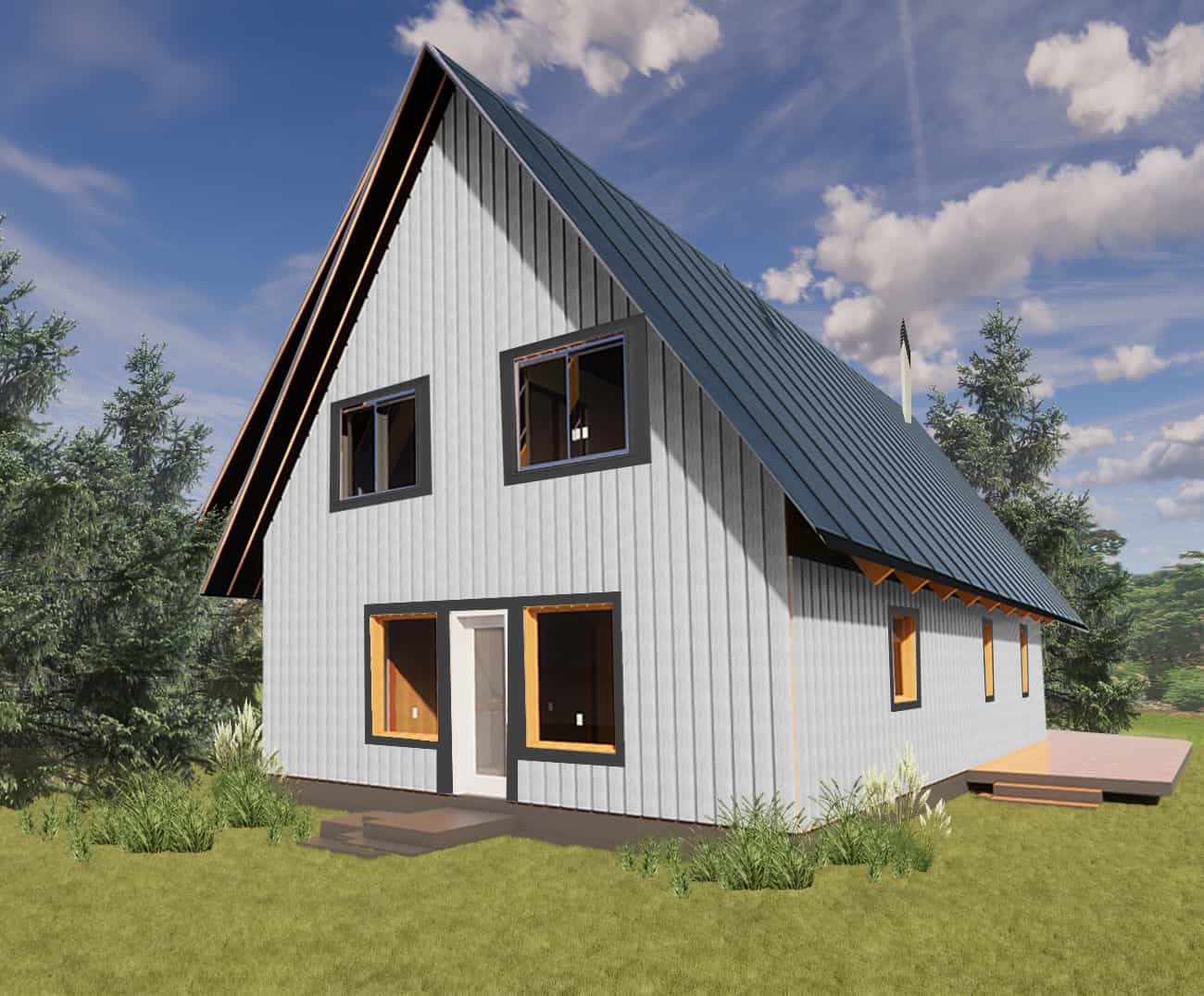 Front view of Vacation Homes home (ThePlanCollection: House Plan #145-1407)