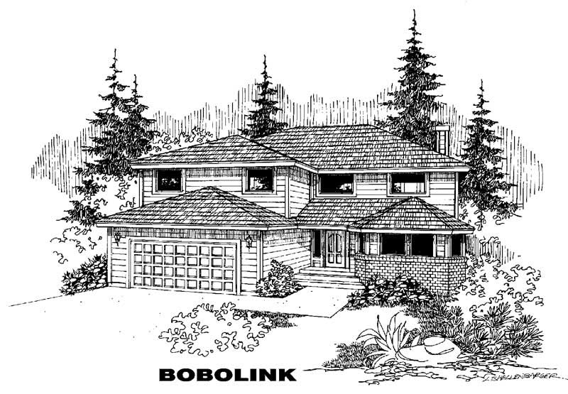Front view of Contemporary home (ThePlanCollection: House Plan #145-1418)