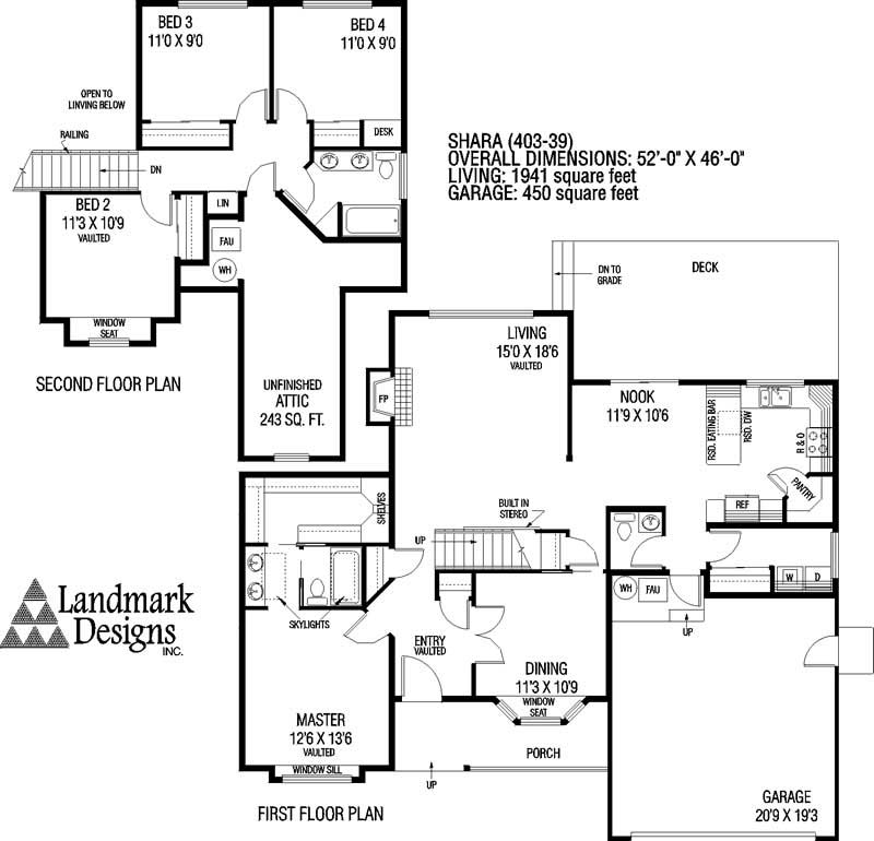 Floor Plan First Story of Plan #145-1419