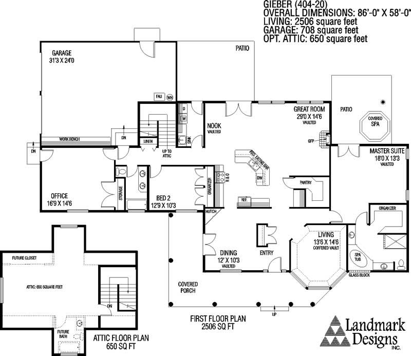 Floor Plan First Story of Country Plan #145-1423