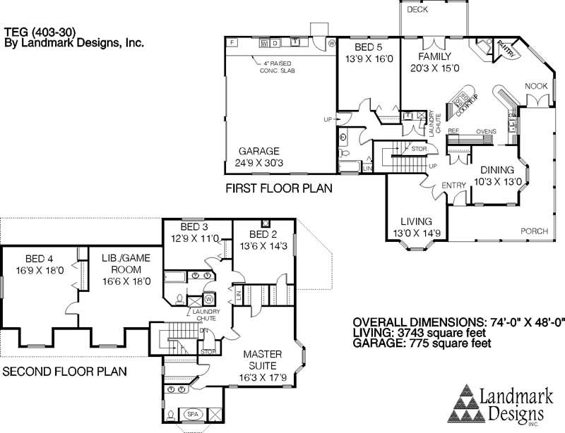 Floor Plan First Story of Farmhouse Plan #145-1425