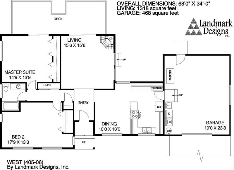 Floor Plan First Story of Small House Plans #145-1430