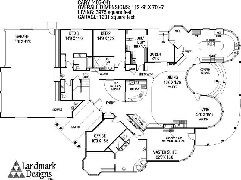 Floor Plan First Story of Contemporary Plan #145-1431