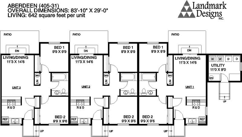Floor Plan First Story of Multi-Unit Plan #145-1435