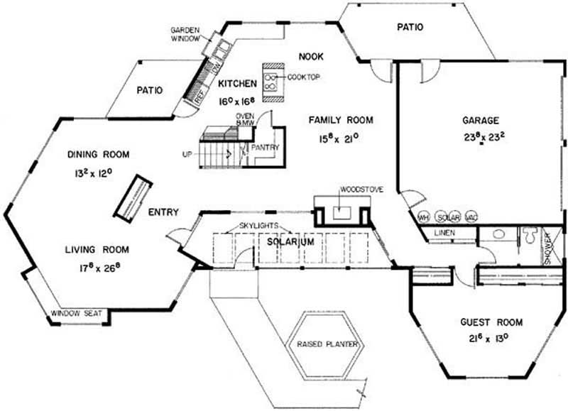 Floor Plan First Story of Mediterranean Plan #145-1438