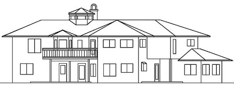 Home Plan Rear Elevation of this 3-Bedroom,3498 Sq Ft Plan -145-1438