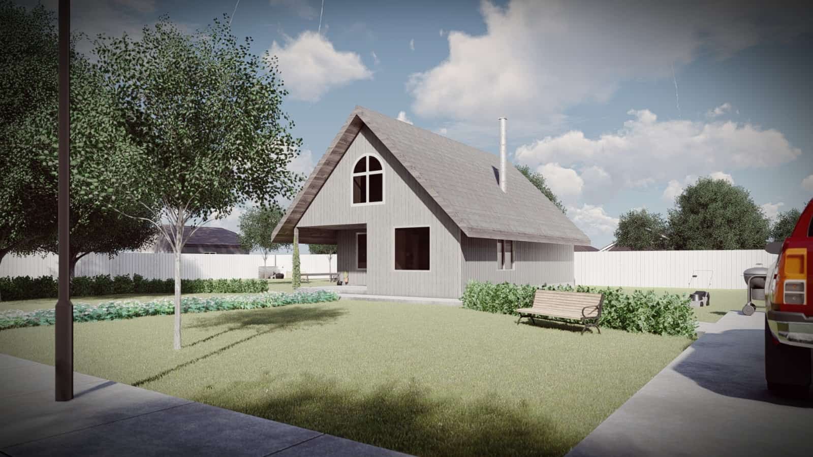 Home Exterior Photograph of this 2-Bedroom,770 Sq Ft Plan -145-1442