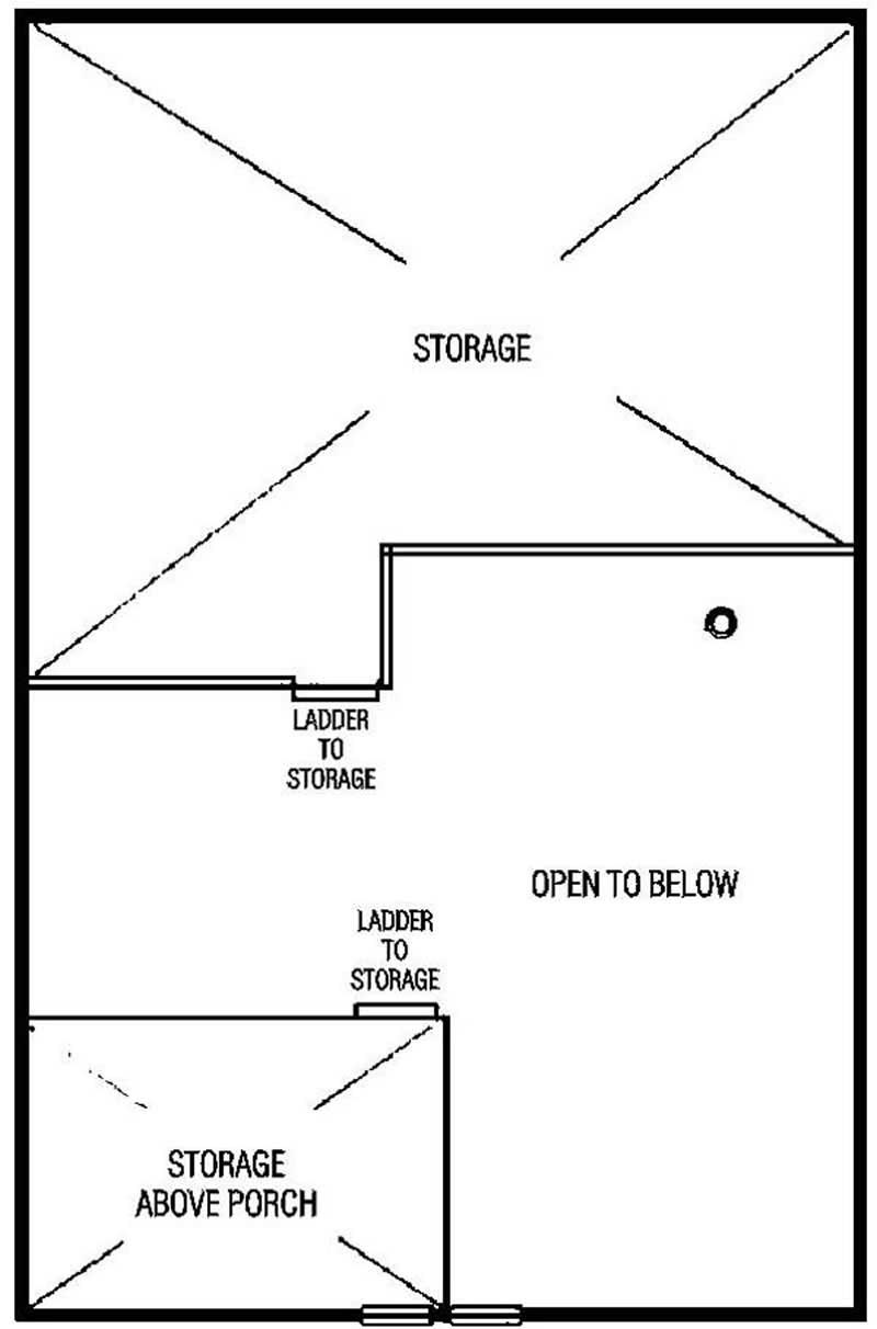 Floor Plan Second Story of Log Cabin Plan #145-1442