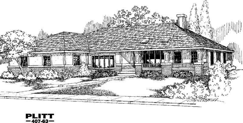 Front view of Contemporary home (ThePlanCollection: House Plan #145-1447)