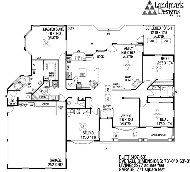 Floor Plan First Story of Contemporary Plan #145-1447