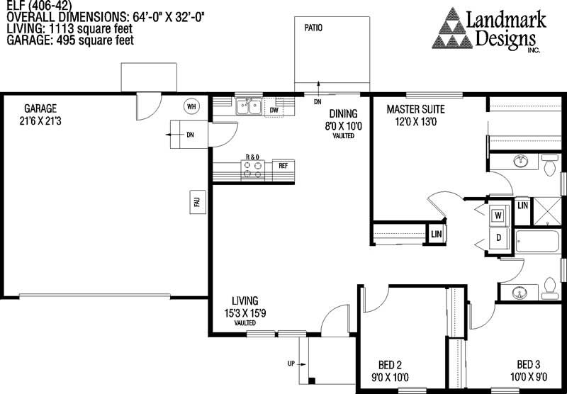Floor Plan First Story of Country Plan #145-1452