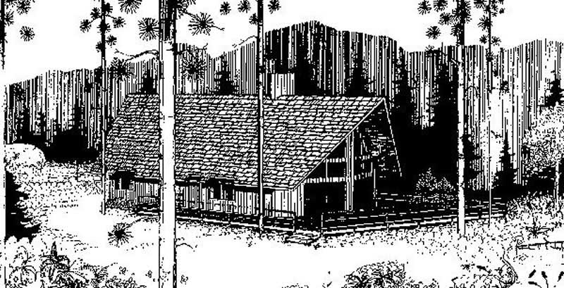 Front view of Contemporary home (ThePlanCollection: House Plan #145-1453)