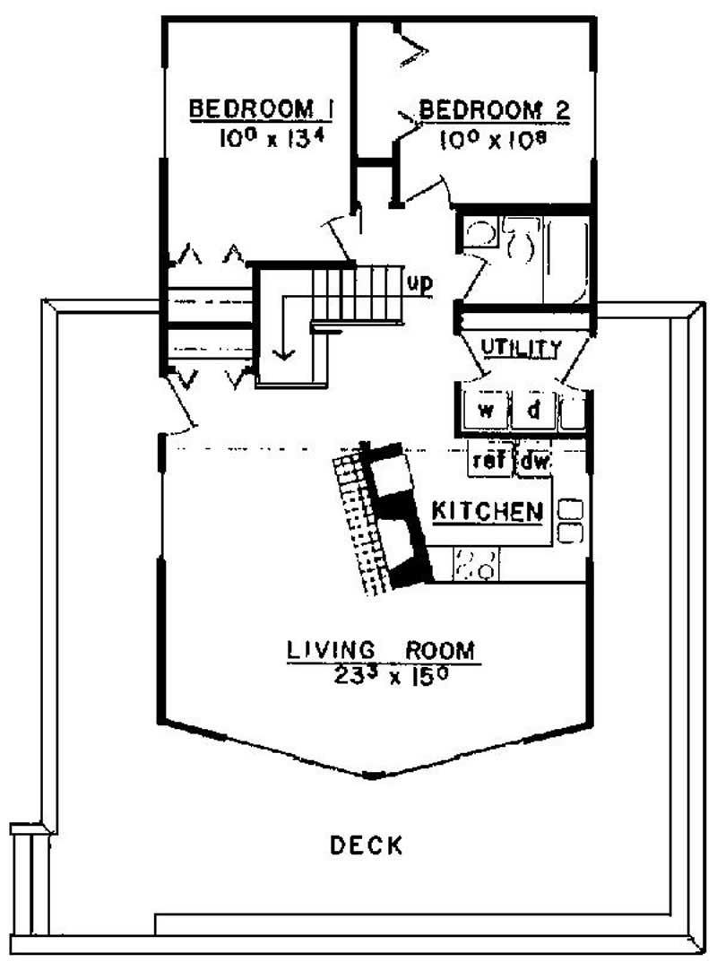 Floor Plan First Story of Contemporary Plan #145-1453