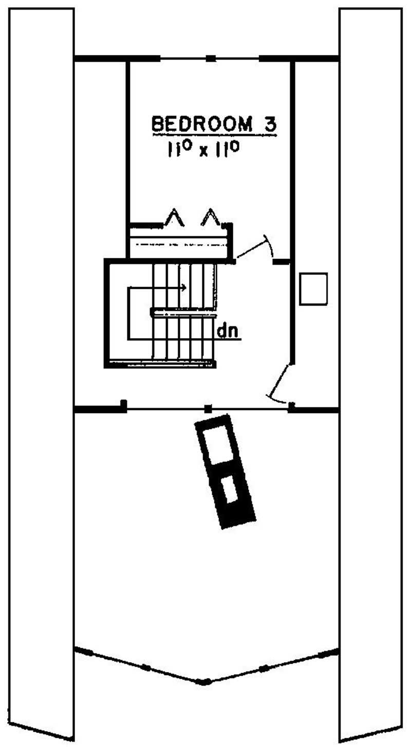 Floor Plan Second Story of Contemporary Plan #145-1453