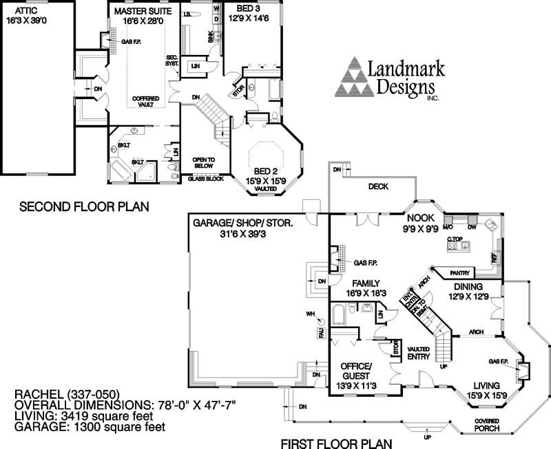 Floor Plan First Story of Country Plan #145-1454