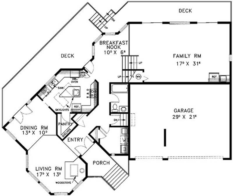 Floor Plan First Story of Cape Cod Plan #145-1463